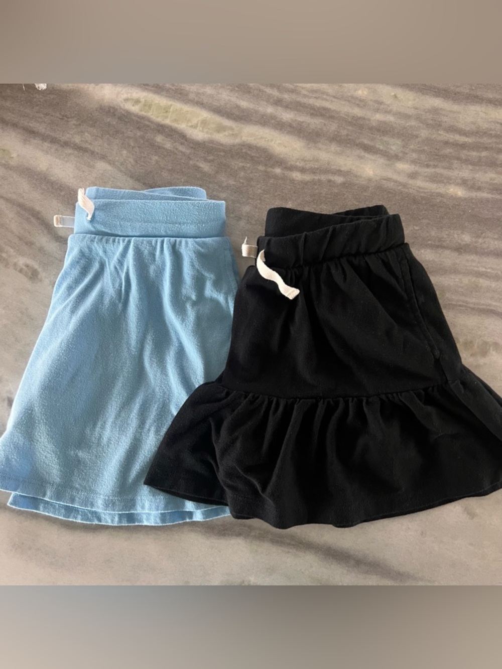 Cat & Jack Girls' Light Blue and Black Skirts with Shorts Size M (8) Bundle